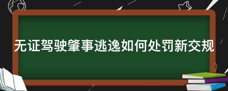 无证驾驶肇事逃逸如何处罚新交规 无证驾驶肇事逃逸处罚规定