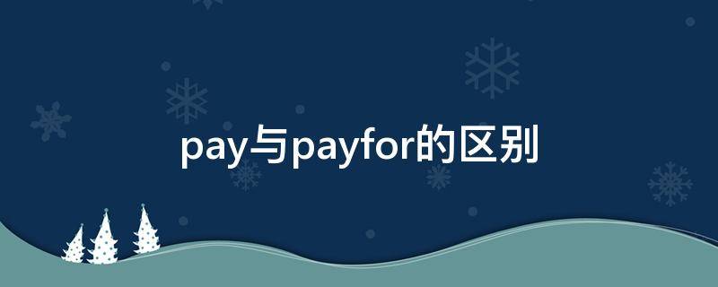 pay與payfor的區(qū)別（pay和payfor的區(qū)別）