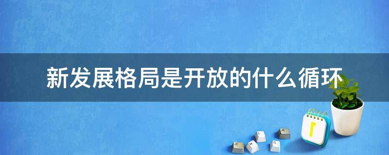 新发展格局是开放的什么循环 新发展格局有哪两个循环