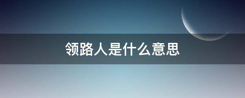 領(lǐng)路人是什么意思（領(lǐng)路人是啥意思）