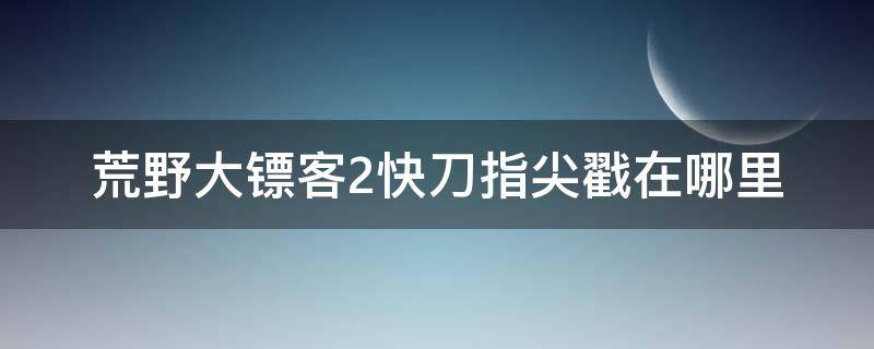 荒野大镖客2快刀指尖戳在哪里 荒野大镖客2 刀尖戳手