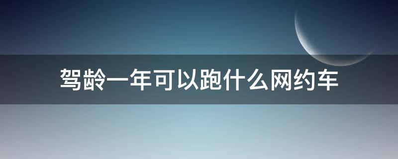 驾龄一年可以跑什么网约车（驾龄一年可以跑什么网约车平台）