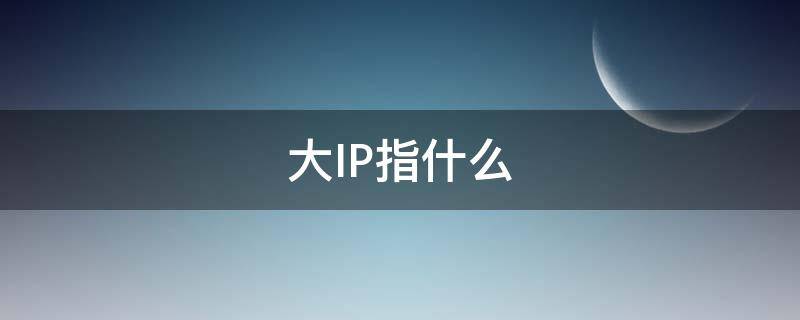 大IP指什么 大ip指的是什么