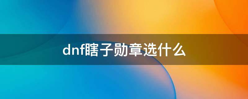 dnf瞎子勛章選什么（瞎子勛章選擇）