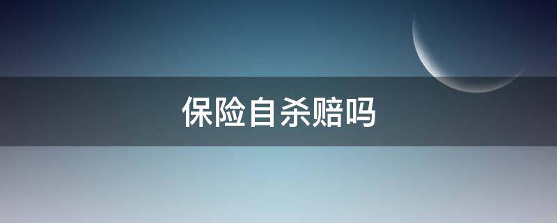 保險(xiǎn)自殺賠嗎