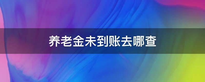 养老金未到账去哪查（社保养老金没到账怎么查）