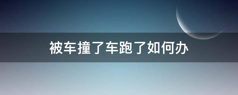 被車撞了車跑了如何辦（車被撞了車跑了怎么辦）