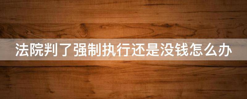 法院判了强制执行还是没钱怎么办（法院判决书下来强制执行我没有钱怎么还）