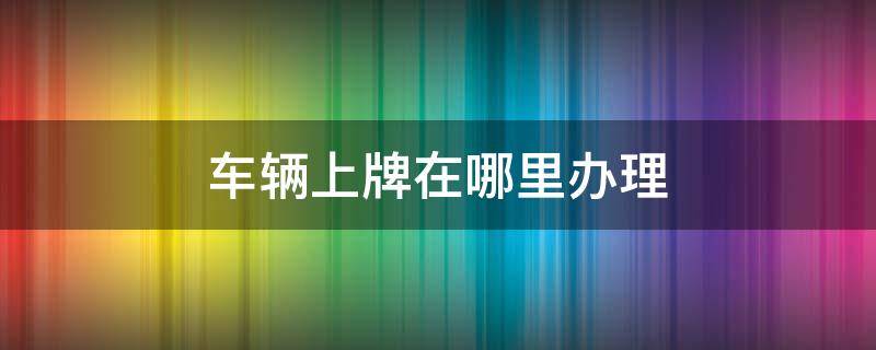 车辆上牌在哪里办理 车辆上牌去哪里办理