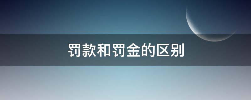 罰款和罰金的區(qū)別（法律中罰款和罰金的區(qū)別）