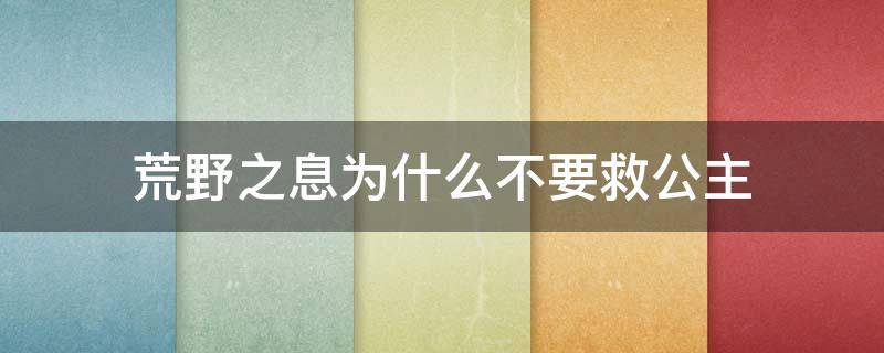 荒野之息為什么不要救公主（塞爾達荒野之息救完公主后怎么樣）