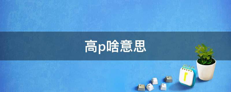 高p啥意思（高P啥意思）