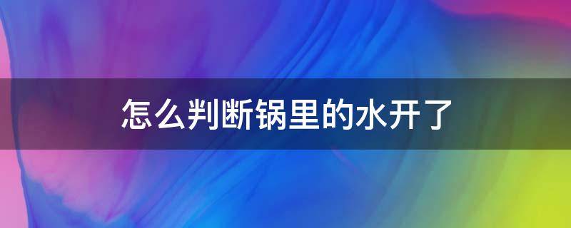 怎么判断锅里的水开了 锅怎么看水开了没