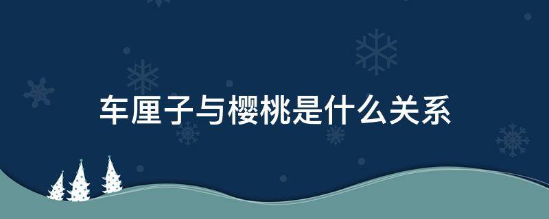 车厘子与樱桃是什么关系 车厘子跟樱桃是什么关系