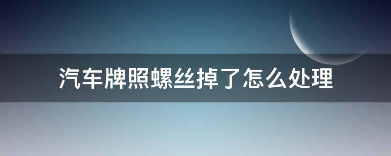 汽車牌照螺絲掉了怎么處理 汽車牌照上的螺絲釘?shù)袅嗽趺崔k