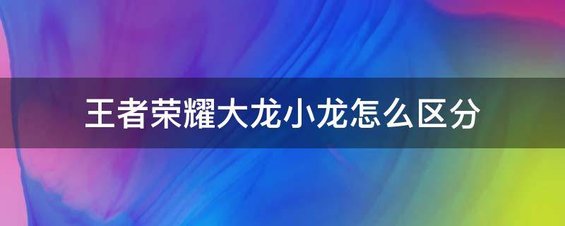 王者荣耀大龙小龙怎么区分 王者荣耀大小龙是什么