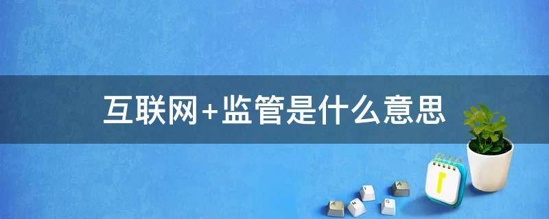 互联网+监管是什么意思 互联网+监管系统是干什么的