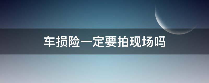 車損險(xiǎn)一定要拍現(xiàn)場(chǎng)嗎（車損險(xiǎn)需要現(xiàn)場(chǎng)嗎）