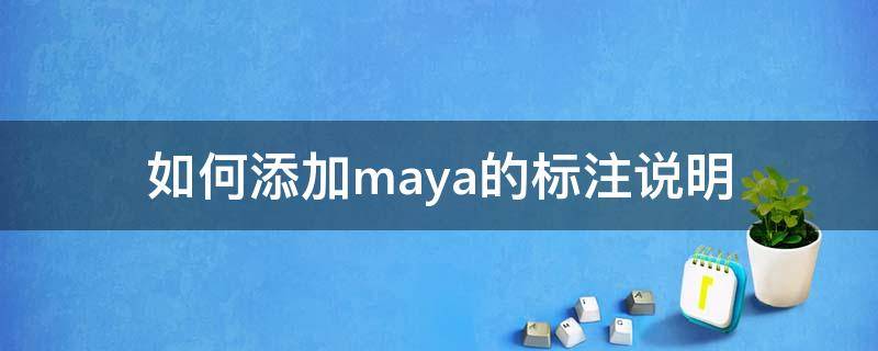 如何添加maya的标注说明 maya怎么自定义