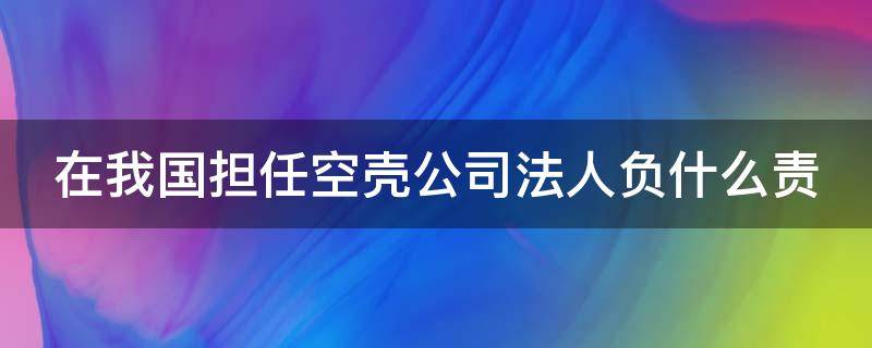 在我国担任空壳公司法人负什么责 当空壳公司法人犯法吗