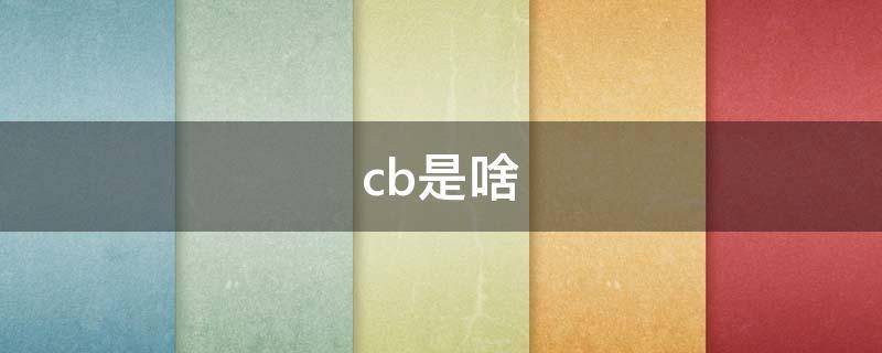 cb是啥 cb是啥衣服