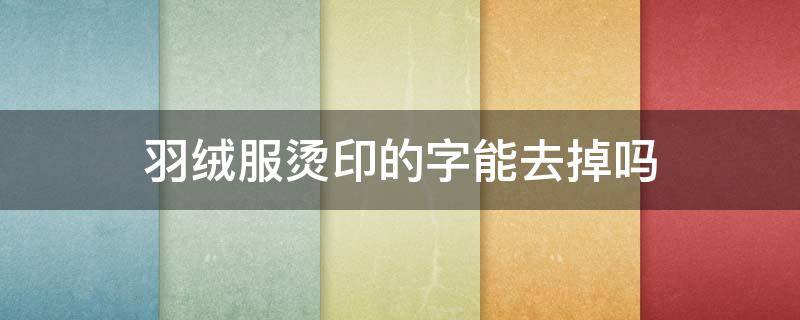 羽絨服燙印的字能去掉嗎（羽絨服上膠印字怎么去掉）