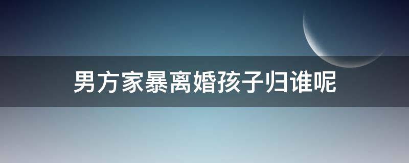 男方家暴离婚孩子归谁呢（男方家暴离婚两个孩子归谁）