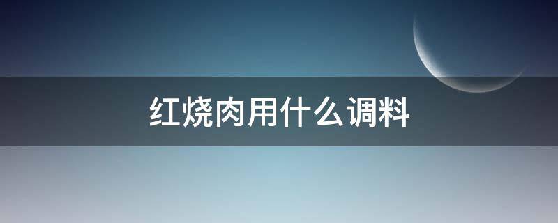 红烧肉用什么调料（红烧肉用什么调料做）