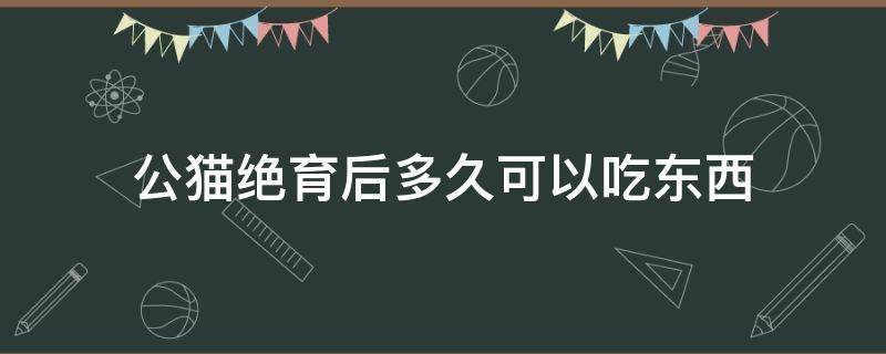 公猫绝育后多久可以吃东西（公猫绝育以后多久能吃东西）