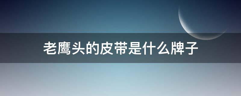 老鹰头的皮带是什么牌子 老鹰头皮带扣是什么品牌