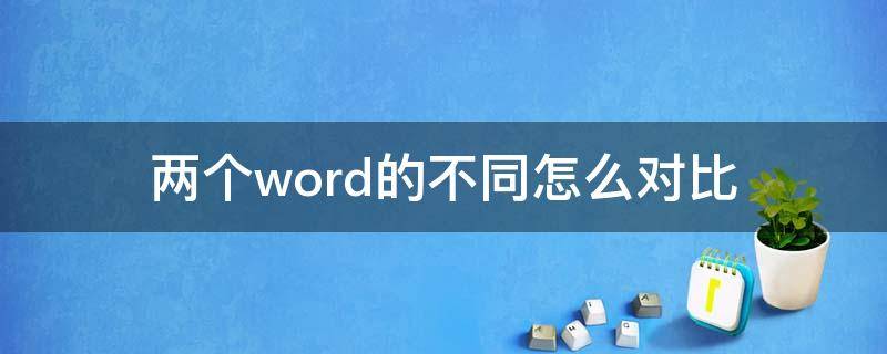 兩個(gè)word的不同怎么對比（兩個(gè)word如何對比不同）