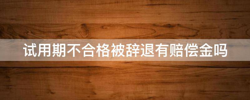 试用期不合格被辞退有赔偿金吗（试用期不合格被辞退有赔偿金吗合法吗）