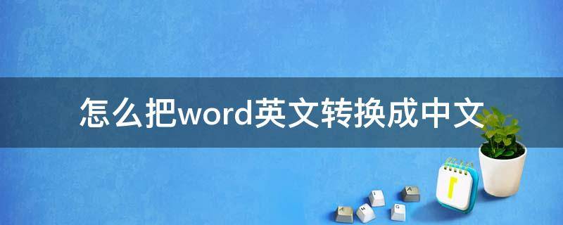 怎么把word英文转换成中文（怎么在word 里把中文转换成英文版）