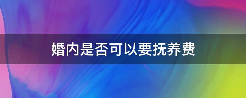 婚內(nèi)是否可以要撫養(yǎng)費(fèi) 婚內(nèi)能要撫養(yǎng)費(fèi)嗎