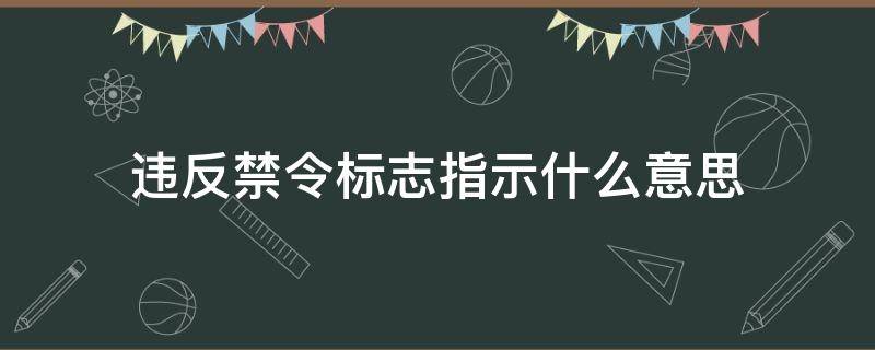 違反禁令標志指示什么意思 交叉路口違反禁令標志指示什么意思