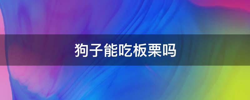 狗子能吃板栗吗 狗狗能吃板栗吗