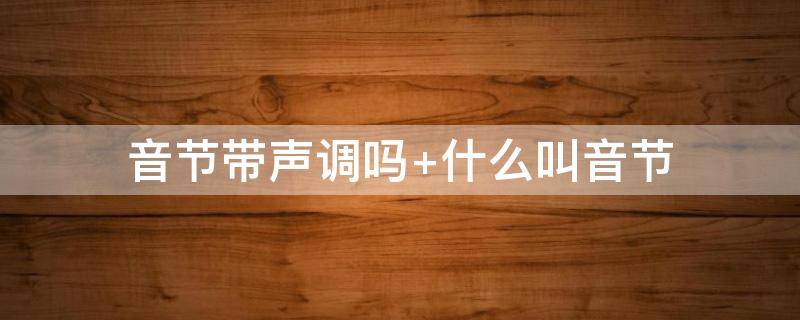 音節(jié)帶聲調(diào)嗎（一個(gè)字的音節(jié)帶聲調(diào)嗎）