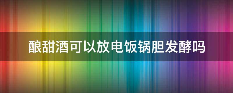 釀甜酒可以放電飯鍋膽發(fā)酵嗎（甜酒釀可以用電飯鍋煮嗎）