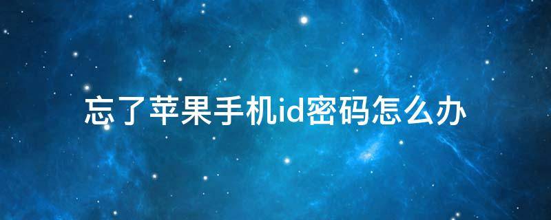 忘了蘋果手機(jī)id密碼怎么辦 蘋果手機(jī)Id密碼忘了怎么辦