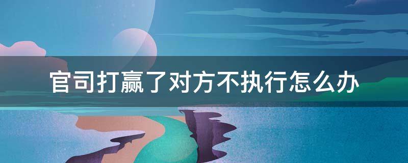 官司打赢了对方不执行怎么办（官司打赢了对方不执行怎么办都10年了）