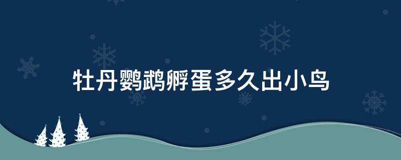 牡丹鸚鵡孵蛋多久出小鳥 牡丹鸚鵡孵蛋多久出小鳥還是一個一個的出