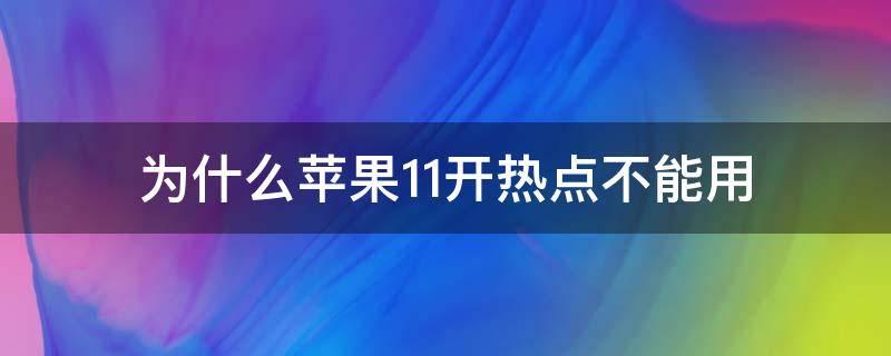 为什么苹果11开热点不能用（苹果11不能开热点吗）