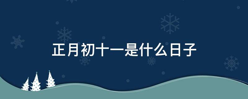 正月初十一是什么日子（正月初十一是什么日子好不好）