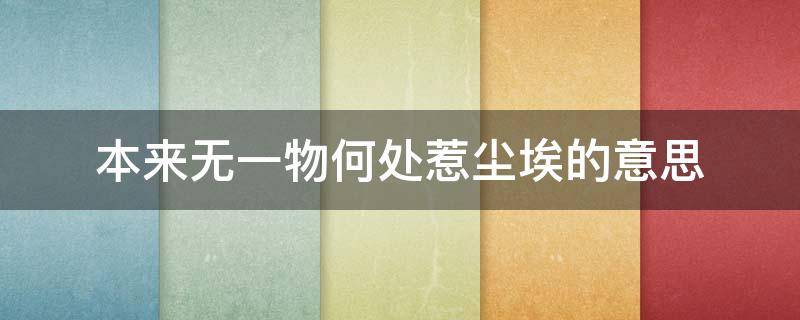 本來無一物何處惹塵埃的意思 本來無一物何處惹塵埃的意思由來