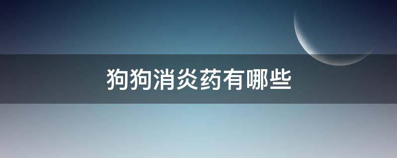 狗狗消炎藥有哪些 狗狗消炎藥有哪些藥店可以買