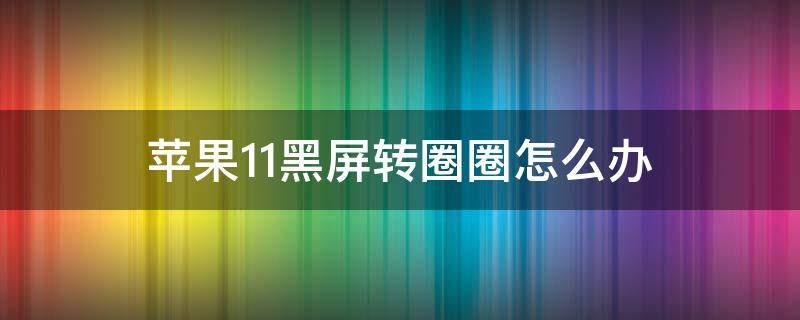 蘋(píng)果11黑屏轉(zhuǎn)圈圈怎么辦 蘋(píng)果11黑屏轉(zhuǎn)圈圈怎么回事