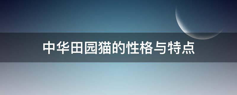 中华田园猫的性格与特点（中华田园猫 性格）