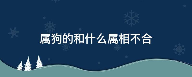 屬狗的和什么屬相不合 屬狗的和什么屬相不合?