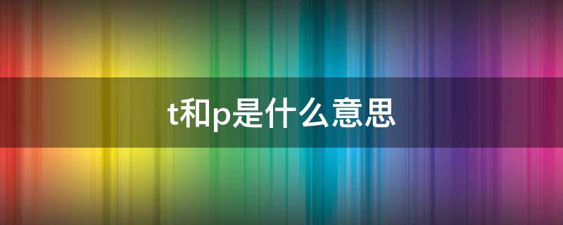 t和p是什么意思（網(wǎng)絡(luò)上的t和p是什么意思）