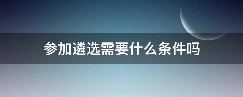 參加遴選需要什么條件嗎 參加遴選有什么條件